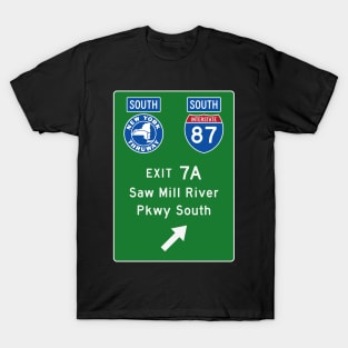 New York Thruway Southbound Exit 7A: Saw Mill River Parkway South T-Shirt